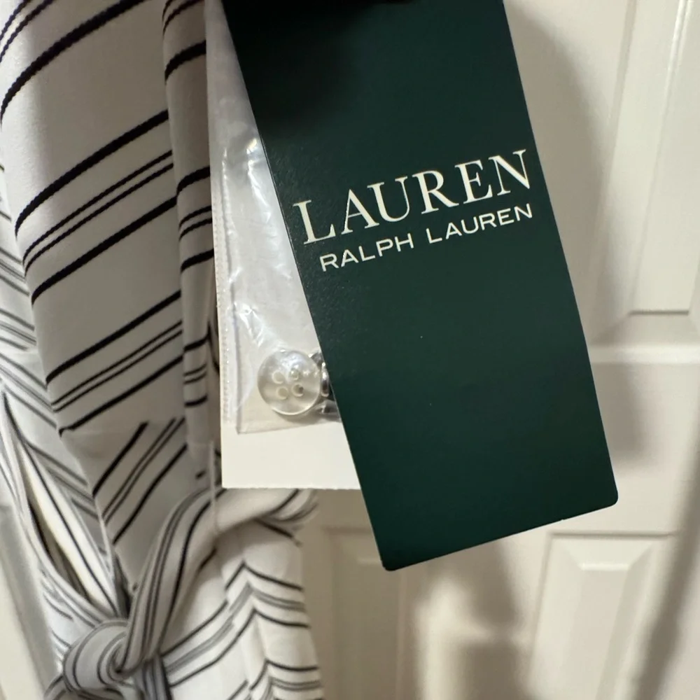 🔥 NWT Lauren Ralph Lauren stripped shirt dress size 14 - Picture 10 of 11
